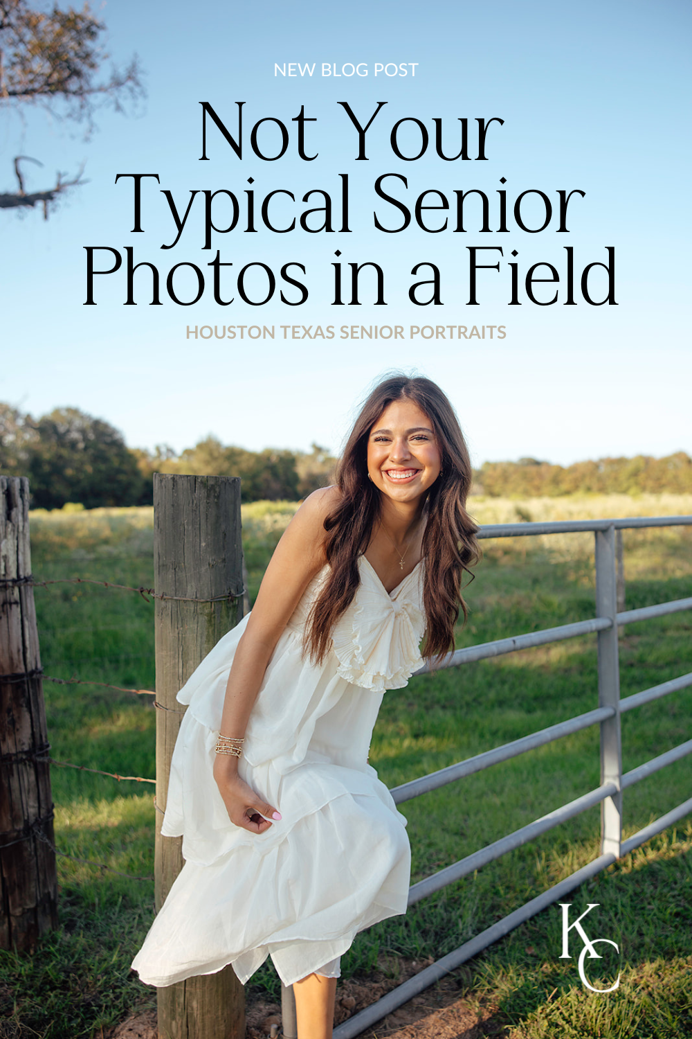 high school senior poses in a Texas field during her senior photo session with Kennedi Cooper Photography